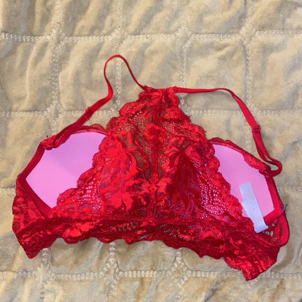 Red Valentines Date Racer Bra - Picture 2 of 2